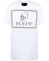 Philipp Plein - Outline Skull Print T-Shirt - Lyst