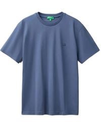 Benetton - Logo-Embroidered T-Shirt - Lyst
