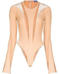 Mugler - Body transparent à design à empiècements - Lyst