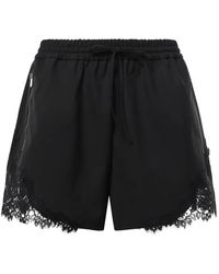 Pinko - Lace-Trim Drawstring Shorts - Lyst