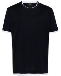 Brioni - Katoenen T-shirt Met Geborduurd Logo - Lyst