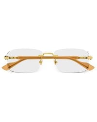 Gucci - Eckige Brille Mit Logo - Lyst