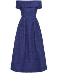 Rebecca Vallance - Helene Textured Off-Shoulder Midi Dress - Lyst