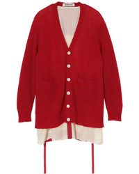 Undercover - Panelled Pinstripe Cardigan - Lyst