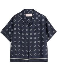 Valentino Garavani - Silk Twill Bowling Shirt With Opticool Print - Lyst