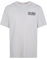 Les Deux - Record Graphic-Print Cotton T-Shirt - Lyst