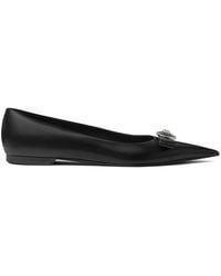 Versace - Gianni Ribbon Leather Ballerinas - Lyst