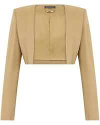 Alberta Ferretti - Cropped Open-Front Jacket - Lyst