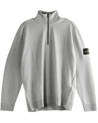 Stone Island - Compass-Patch Zip-Neck Sweater - Lyst