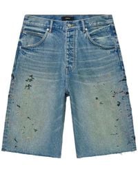 Purple Brand - Beaded Splatter Raw-Cut Shorts - Lyst