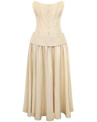 POST MERIDIEM - Buttoned Corset And Midi Skirt Set - Lyst