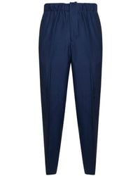 Laneus - Elastic-Waistband Tapered Trousers - Lyst