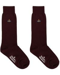 Vivienne Westwood - Orb-Embroidered Ribbed-Trim Socks - Lyst