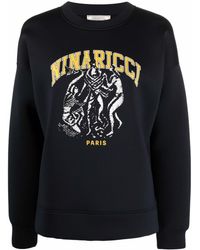 Nina Ricci Logo-print Long-sleeved Sweater - Black