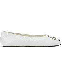 Tory Burch - Ballerines En Cuir Embossé À Plaque Logo - Lyst