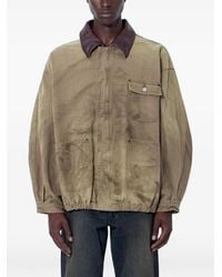 Ssstein - Contrast-Collar Patch-Pocket Jacket - Lyst