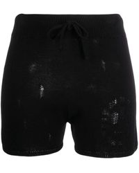 Barrow - Distressed-effect Knitted Shorts - Lyst