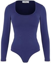 Amir Slama - Scoop-Neck Long-Sleeve Bodysuit - Lyst