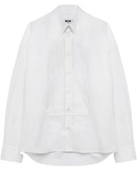 MSGM - Camisa Con Pechera Plisada Y Botones - Lyst