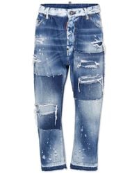 DSquared² - Patchwork Cropped Jeans - Lyst