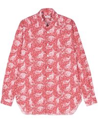 Kiton - Popeline Overhemd Met Paisley-print - Lyst