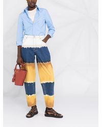 Alberta Ferretti Jeans in Colour-Block-Optik - Braun