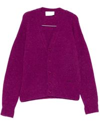Ami Paris - Brushed-Knit V-Neck Cardigan - Lyst