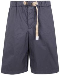 White Sand - Belted-Waist Cotton Shorts - Lyst
