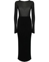 Liviana Conti - Geripptes Maxikleid mit langen Ärmeln - Lyst