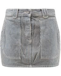 Isabel Marant - Striped Denim Mini Skirt - Lyst