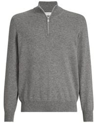 Brunello Cucinelli - Cashmere Sweater With Half Zip - Lyst
