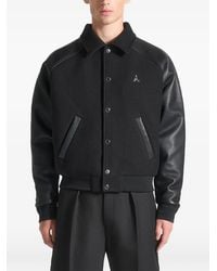 Manière De Voir - Olivier Faux-Leather Raglan Sleeve Varsity Jacket - Lyst