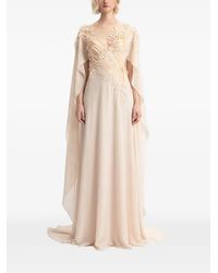 Gemy Maalouf - Embroidered Ruffled-Sleeve Dress - Lyst