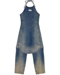DIESEL - Cynthia Halter-Neck Denim Jumpsuit - Lyst