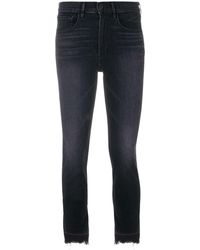 3x1 Cropped-Jeans mit Fransen - Schwarz