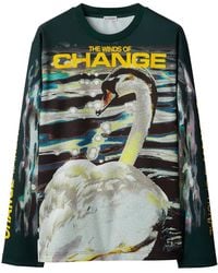 Burberry - Swan Print T Shirt - Lyst