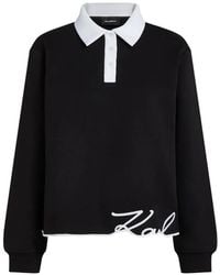 KARL LAGERFELD - Signature Polo Sweatshirt - Lyst