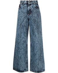 Marni - Marbled Wide-leg Jeans - Lyst