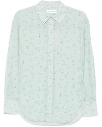 Victoria Beckham - Floral-Print Long-Sleeve Shirt - Lyst