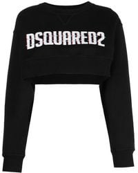 DSquared² - Cropped-Sweatshirt mit Logo-Print - Lyst
