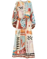 ALÉMAIS - Vestido Midi Con Diseño Patchwork - Lyst