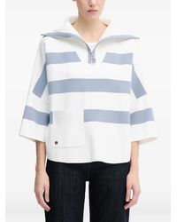 Joseph Ribkoff - Striped Zip-Up Sweater - Lyst
