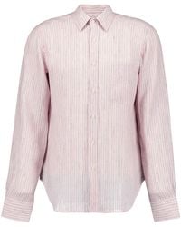 120% Lino - Striped Linen Shirt - Lyst