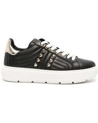 Love Moschino - Heart-stud Quilted Leather Sneakers - Lyst