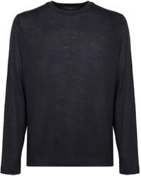 Slowear - Langarmshirt mit geripptem Kragen - Lyst