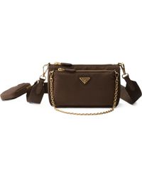 Prada - Re-Nylon And Saffiano Leather Mini Shoulder Bag - Lyst
