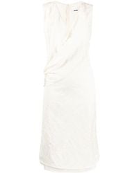 Jil Sander - Draped-detail Sleeveless Midi Dress - Lyst