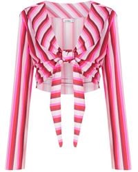 Amir Slama - Stripe-Print Tied Crop Top - Lyst