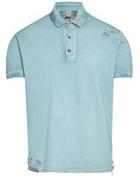 Bob - Embroidered Denim-Patch Polo Shirt - Lyst