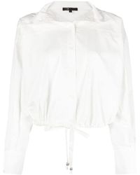 Maje - Cropped Cotton Shirt - Lyst